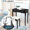 Modern Makeup Vanity Set with 10 LED Lights and 5 Storage Drawers and Comfortable Cushioned Stool, Mirror